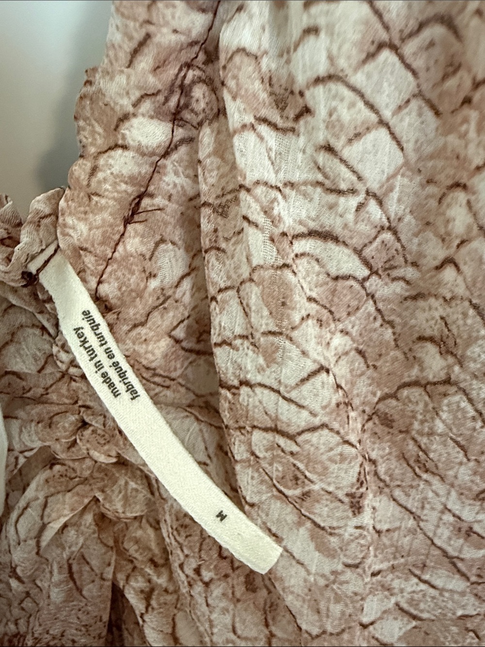 Anthropologie Taupe Snake-Print Midi Dress - Picture 3 of 5